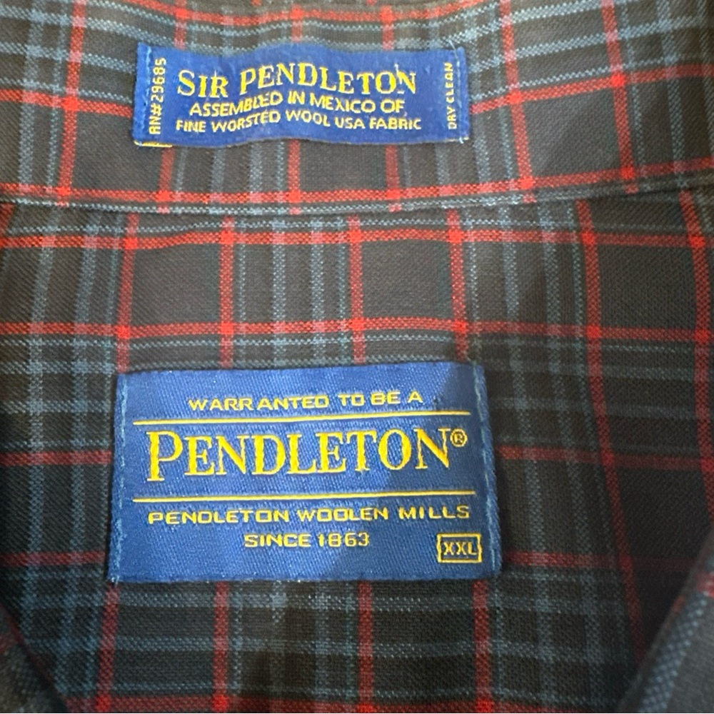 Pendleton Men’s Lodge Wool Plaid Long Sleeve Shirt Size 2XL - Picture 2 of 4